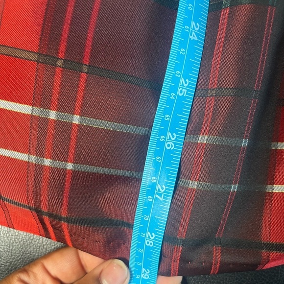 Pippa & Julie 6X Sateen Red Plaid Holiday Chain Belted Tie Bow Dress - Picture 8 of 9